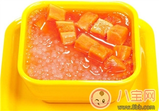 秋燥降火自制椰汁木瓜西米露 媽媽寶寶都愛吃！