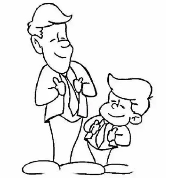 幼兒園父親節(jié)簡筆畫 爸爸和寶寶一起的簡筆畫圖片素材