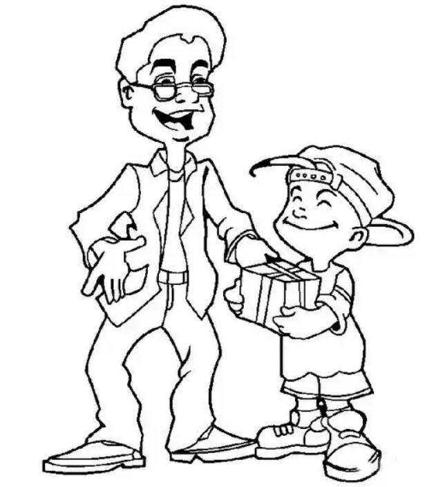 幼兒園父親節(jié)簡筆畫 爸爸和寶寶一起的簡筆畫圖片素材