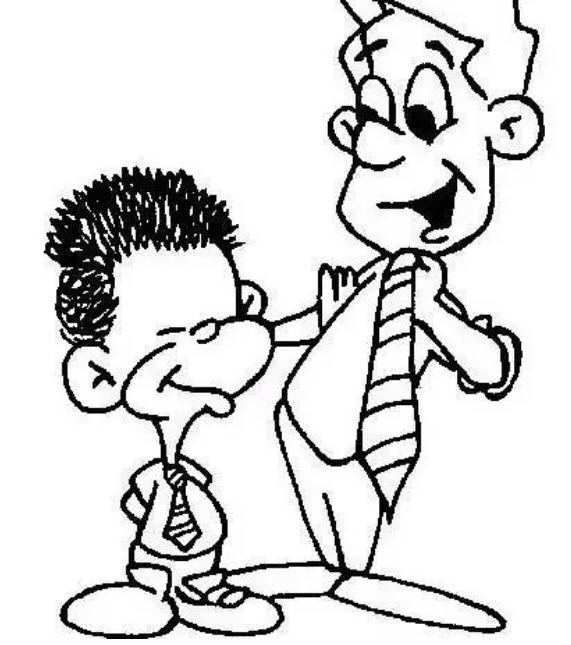 幼兒園父親節(jié)簡筆畫 爸爸和寶寶一起的簡筆畫圖片素材