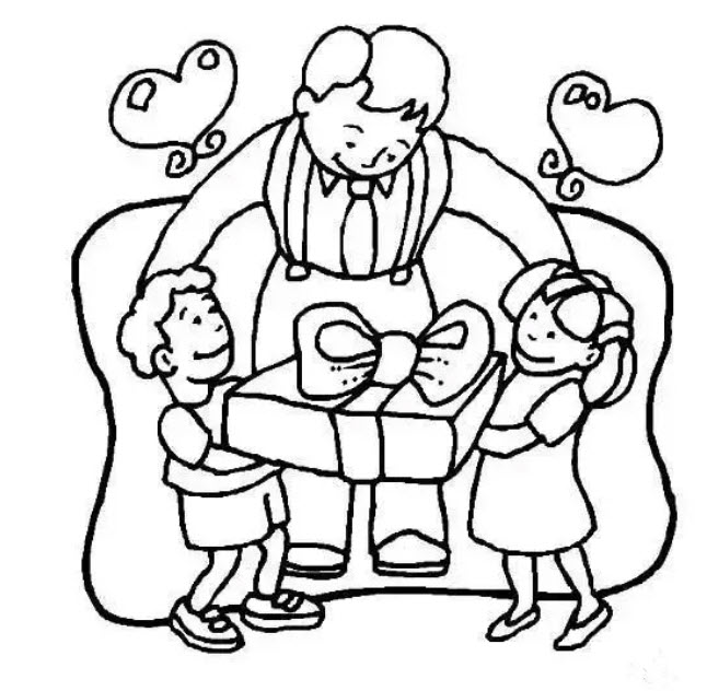 幼兒園父親節(jié)簡筆畫 爸爸和寶寶一起的簡筆畫圖片素材