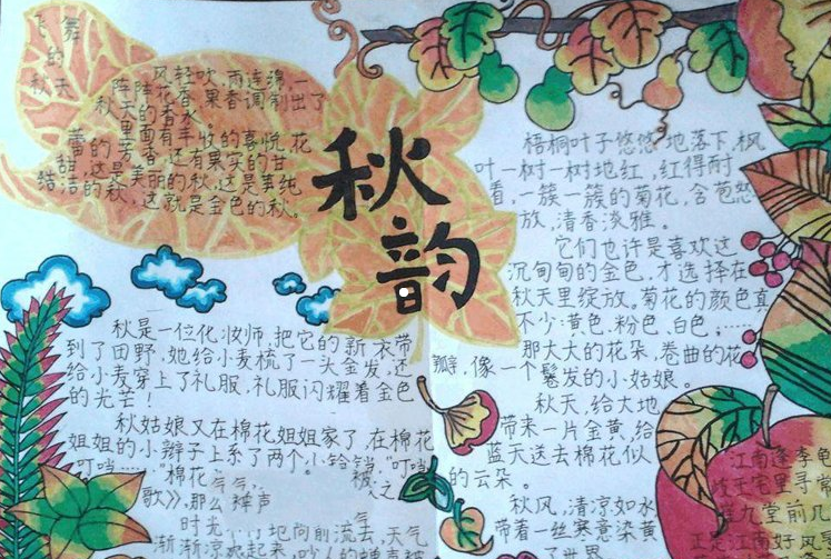 秋天的樹葉主題手抄報 秋葉主題手抄報大全2018