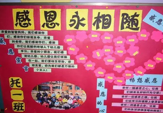 感恩節幼兒園主題墻布置最新 幼兒園感恩節手工主題墻布置圖片