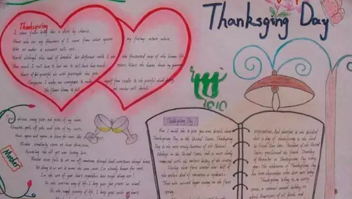 2018感恩節手抄報圖片大全 感恩節手抄報素材內容文字