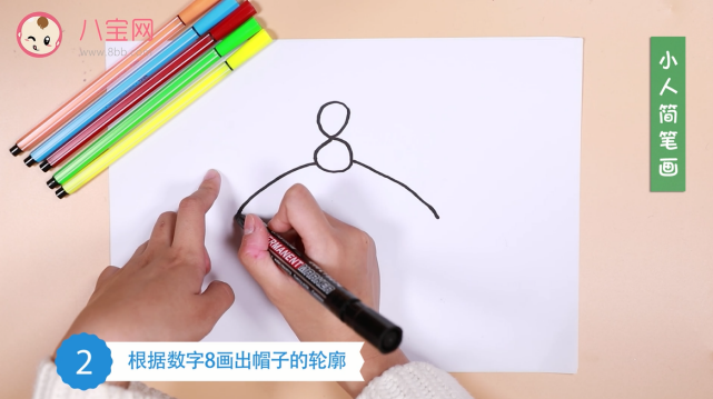 小人簡(jiǎn)筆畫視頻教程  數(shù)字8畫小人步驟圖