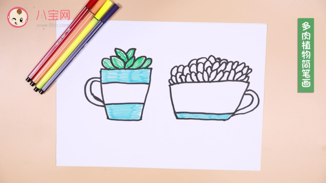 多肉植物簡筆畫視頻   多肉植物簡筆畫步驟