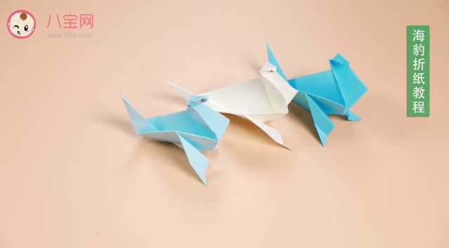 海豹折紙視頻教程  海豹折紙步驟圖 