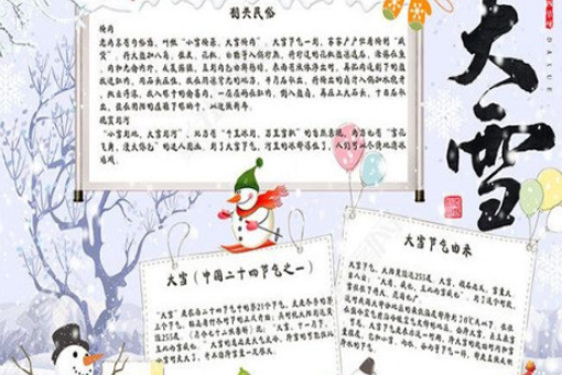 2018大雪節(jié)氣手抄報圖片 大雪手抄報資料
