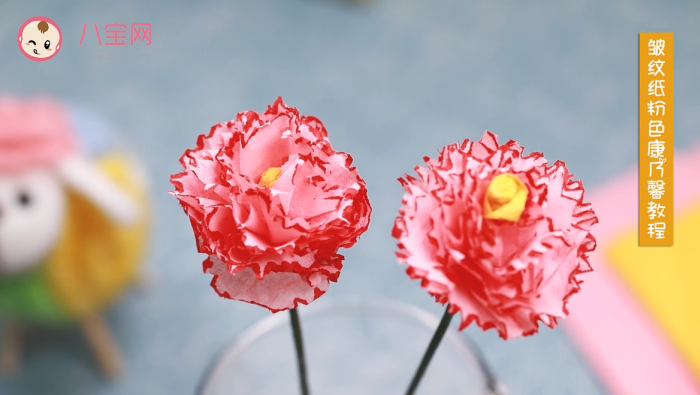皺紋紙粉色康乃馨視頻教程 皺紋紙康乃馨制作方法 皺紋紙粉色康乃馨視頻教程 皺紋紙康乃馨制作方法