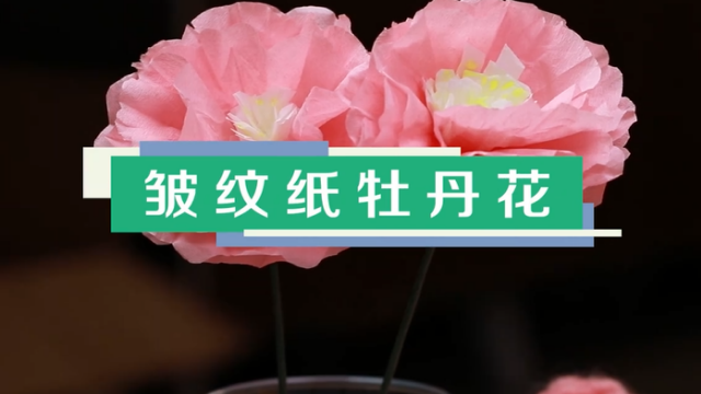 皺紋紙牡丹花視頻教程 皺紋紙牡丹花制作方法