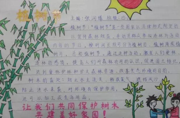312植樹節手抄報圖片模板 2019植樹節手抄報內容