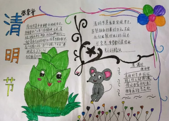 小學清明節手抄報內容 2019清明節手抄報圖片