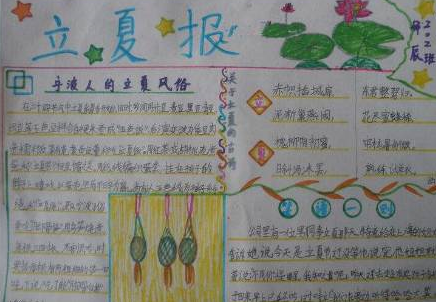 小學生立夏手抄報2019 立夏節氣手抄報模板