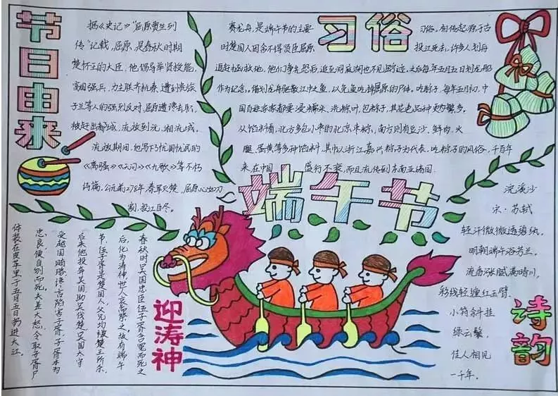 關于端午節的手抄報 端午節手抄報模板