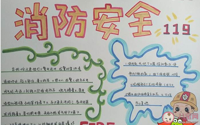全國消防日簡單有意義的手抄報模板 消防安全教育的手抄報圖片