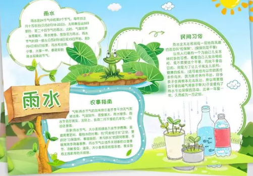 雨水節(jié)氣手抄報大全 簡單的雨水手抄報模板圖片