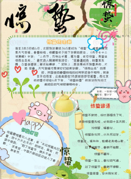驚蟄節氣手抄報圖片大全 簡單漂亮的驚蟄手抄報模板 驚蟄節氣手抄報圖片大全 簡單漂亮的驚蟄手抄報模板