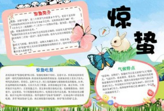 驚蟄節氣手抄報圖片大全 簡單漂亮的驚蟄手抄報模板