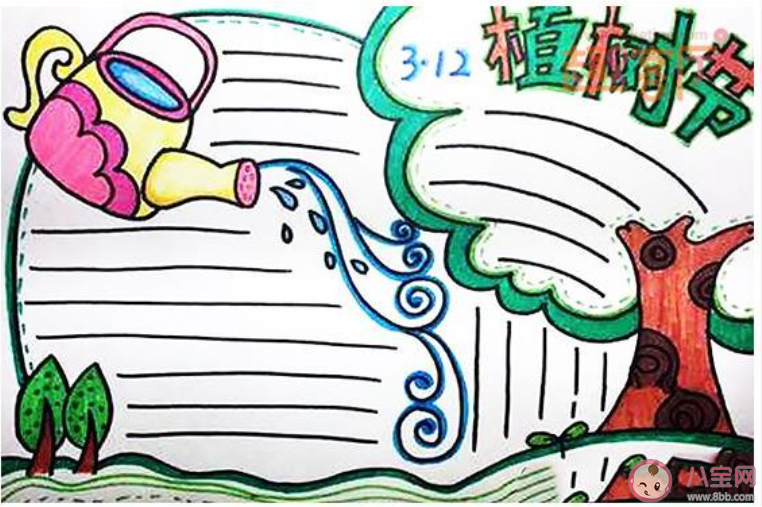 2020植樹節好看簡單的手抄報圖片大全 小學生植樹節有意義的手抄報模板