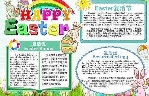 2020復活節手抄報圖片大全 簡單的復活節手抄報模板
