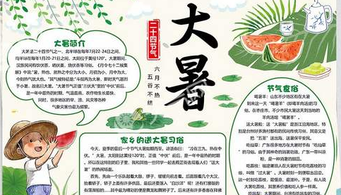 2020大暑節氣手抄報大全 簡單好看大暑手抄報模板