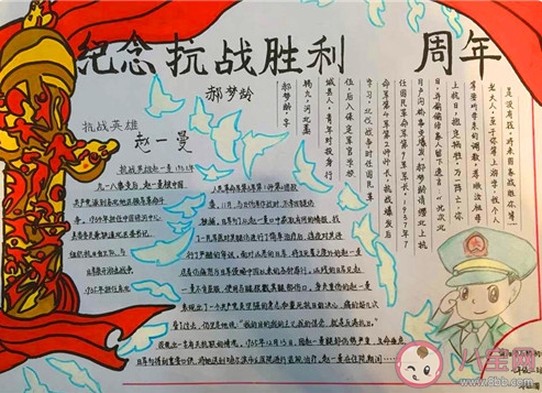 抗戰勝利75周年紀念日手抄報圖片內容 抗戰勝利75周年手抄報資料