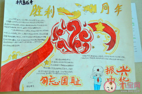 抗戰勝利75周年紀念日手抄報圖片內容 抗戰勝利75周年手抄報資料