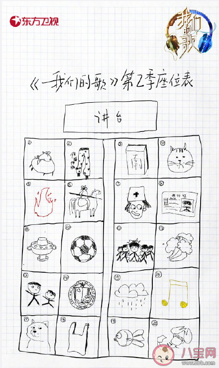 《我們的歌》簡筆畫座位表 《我們的歌》第二季嘉賓都有誰