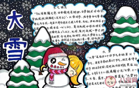 2020大雪節(jié)氣有意義的手抄報圖片 2020大雪簡單漂亮的手抄報素材內(nèi)容大全