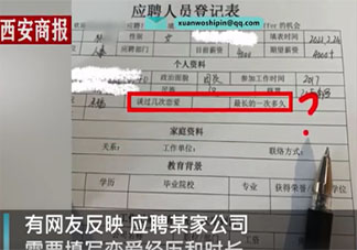 女子應聘人事被要求寫戀愛經歷是怎么回事 公司有權了解員工情感狀況嗎