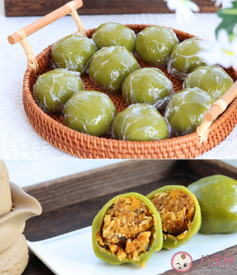 咸蛋黃肉松餡青團怎么做 青團簡單美味做法食譜