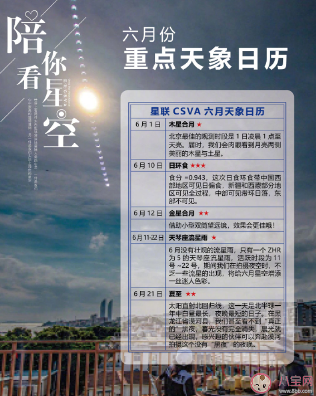 六月重點天象日歷 六月有哪些值得關注的天象