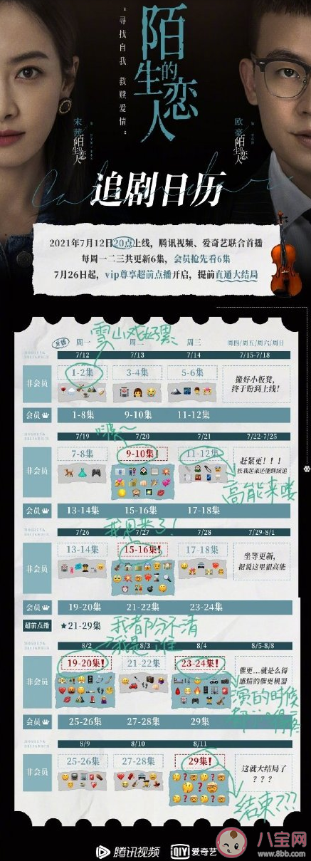 《陌生的戀人》追劇日歷 《陌生的戀人》更新時間表