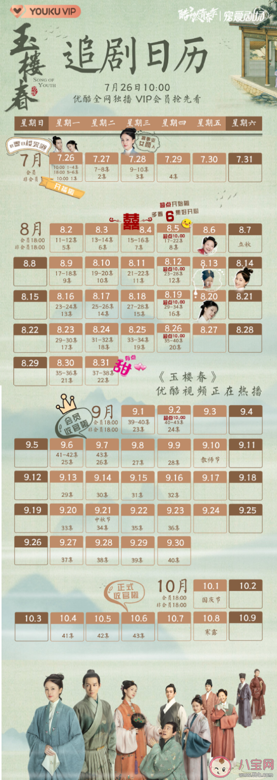 《玉樓春》追劇日歷 《玉樓春》更新時間表