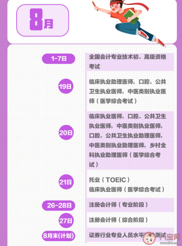 2022下半年考試日歷 下半年重要考試安排