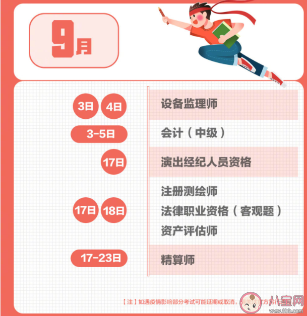 2022下半年考試日歷 下半年重要考試安排