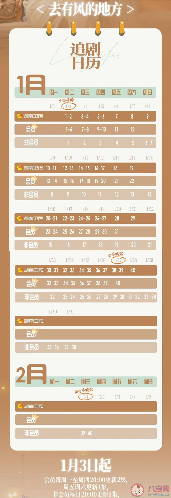 《去有風的地方》追劇日歷 《去有風的地方》更新時間表